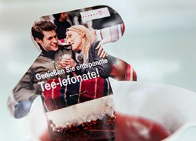 Individuelle Teefigur-Motive bereits ab einer Stückzahl von 1000 Tees möglich.